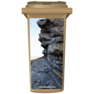 Cliff Face At The Beach Wheelie Bin Sticker Panel